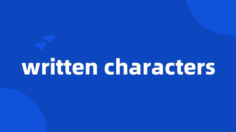 written characters