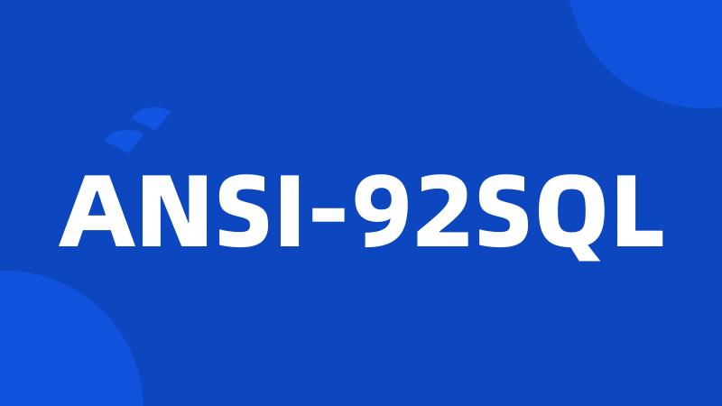 ANSI-92SQL