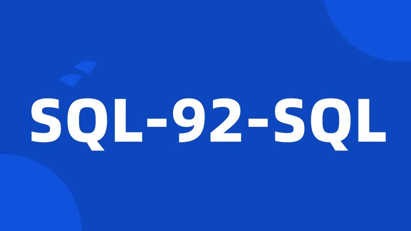 SQL-92-SQL