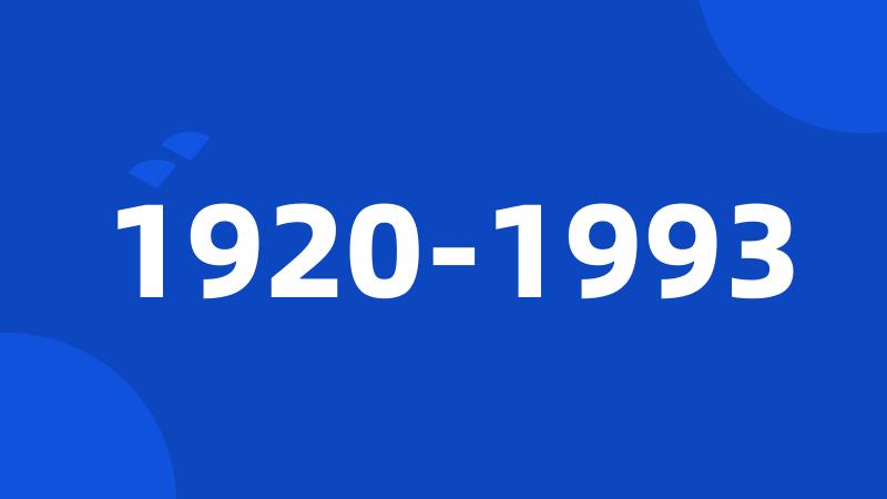 1920-1993