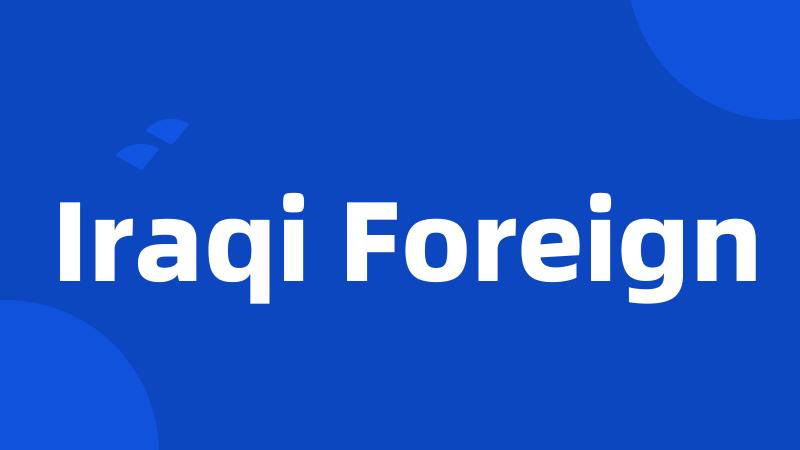 Iraqi Foreign