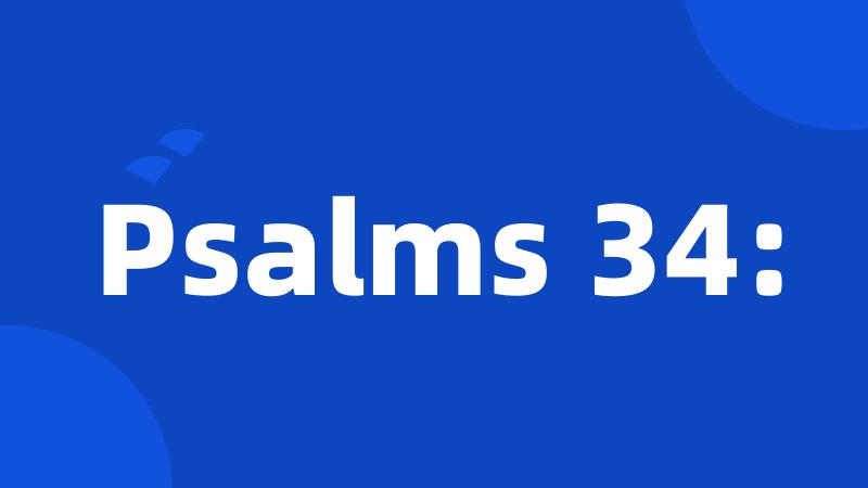Psalms 34: