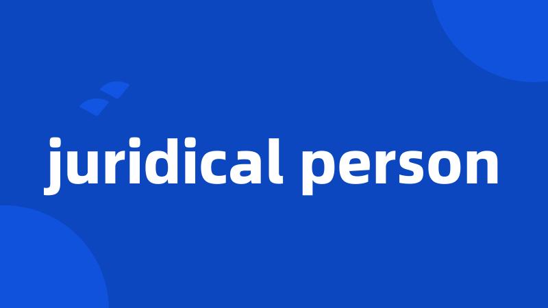 juridical person