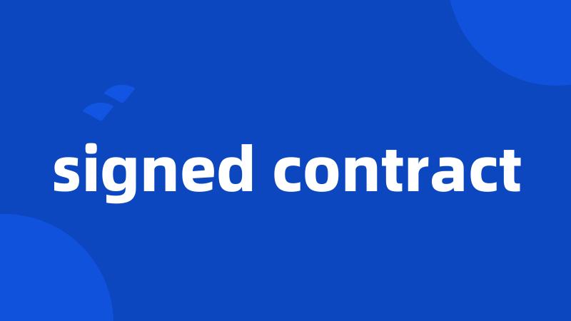 signed contract