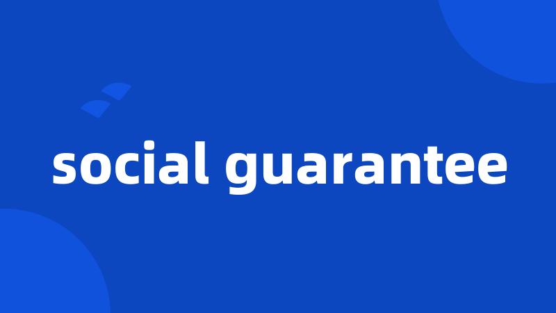 social guarantee
