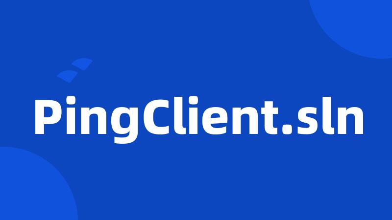 PingClient.sln