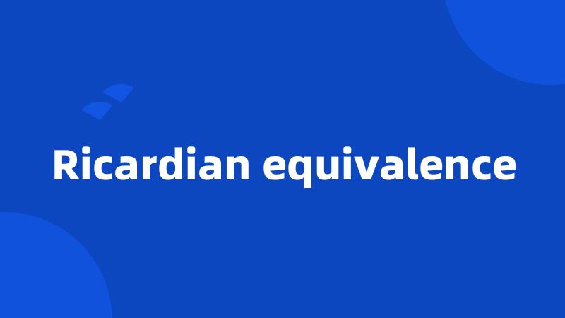 Ricardian equivalence