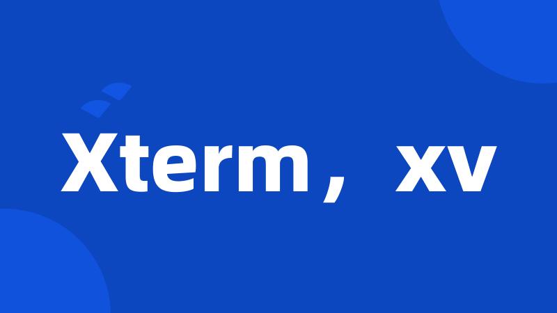 Xterm，xv