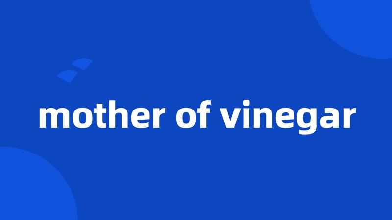 mother of vinegar