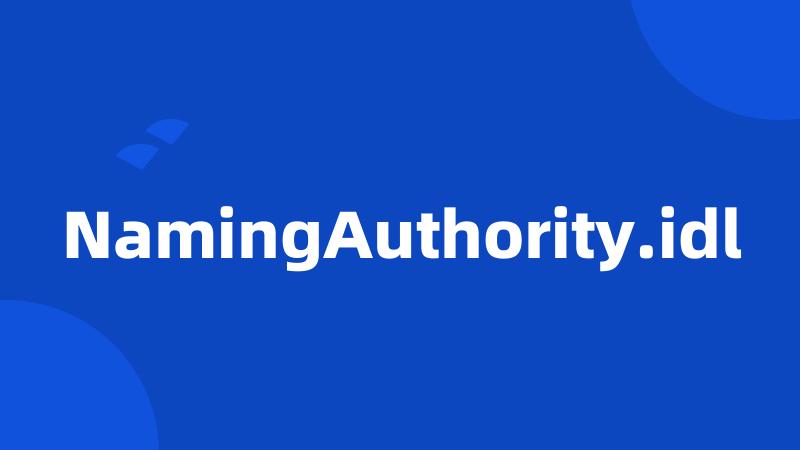 NamingAuthority.idl