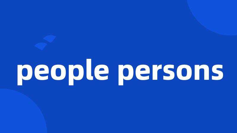 people persons