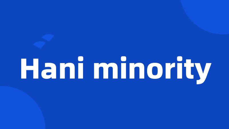 Hani minority
