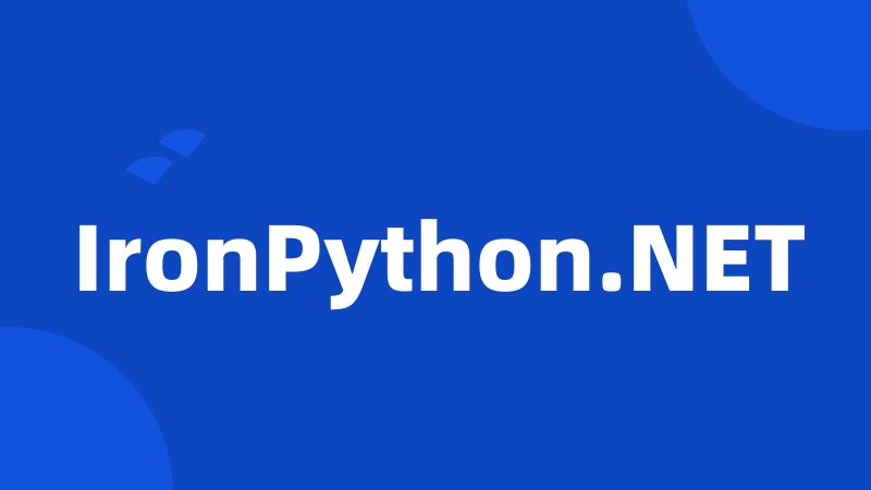 IronPython.NET