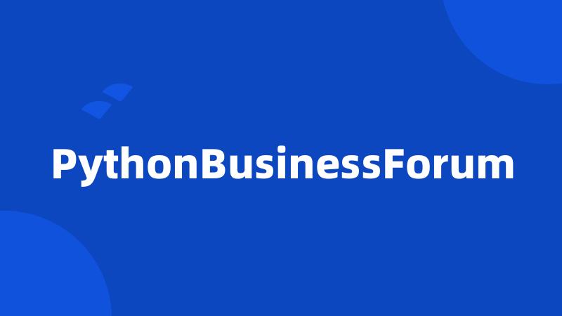 PythonBusinessForum