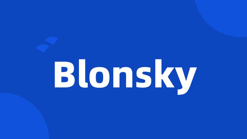 Blonsky