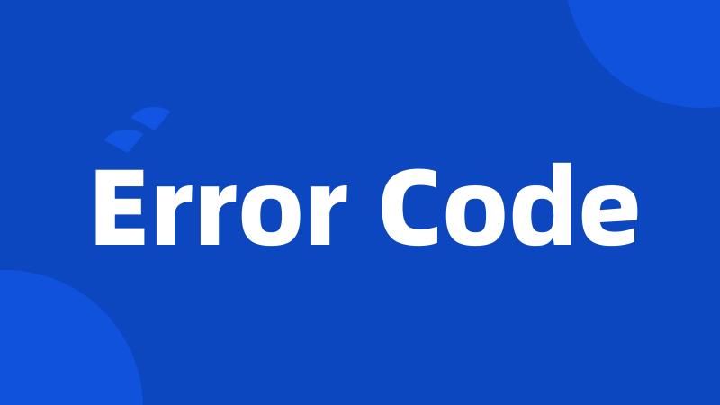 Error Code