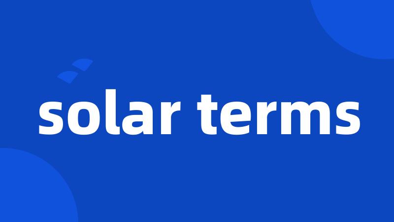 solar terms