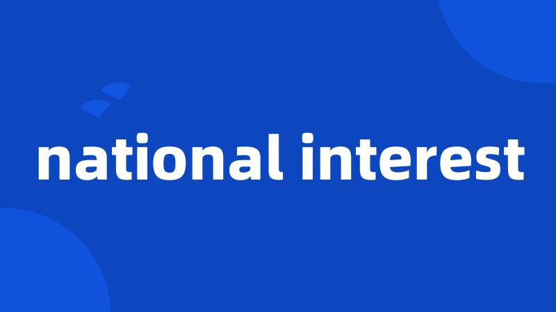 national interest