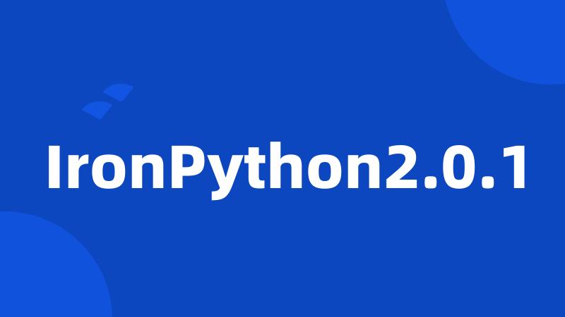 IronPython2.0.1