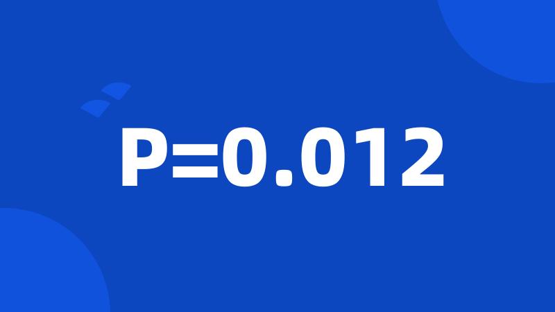 P=0.012