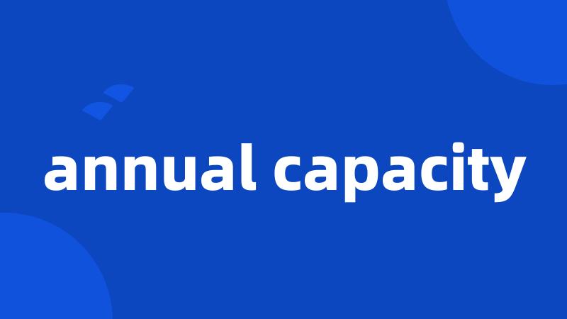 annual capacity