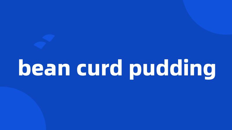 bean curd pudding