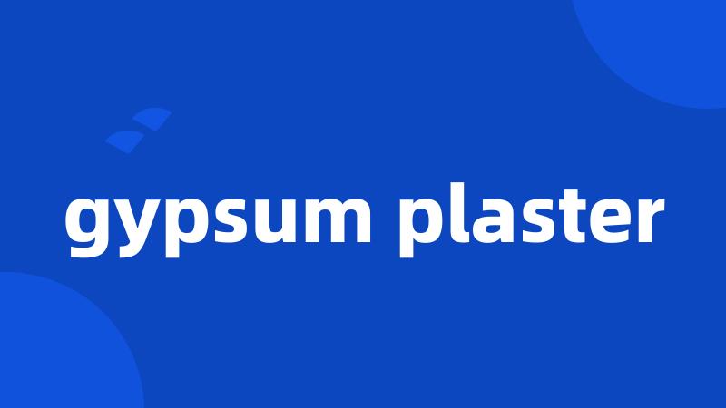 gypsum plaster