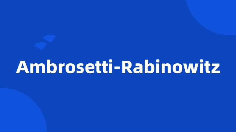 Ambrosetti-Rabinowitz