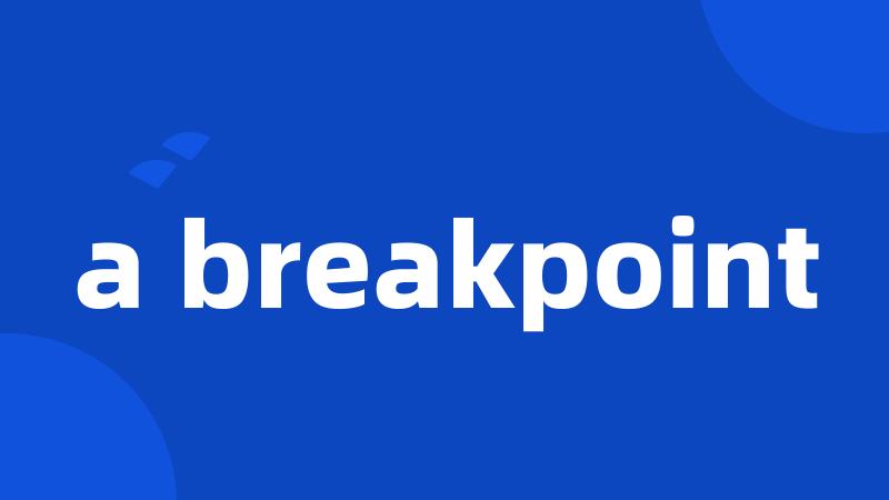 a breakpoint