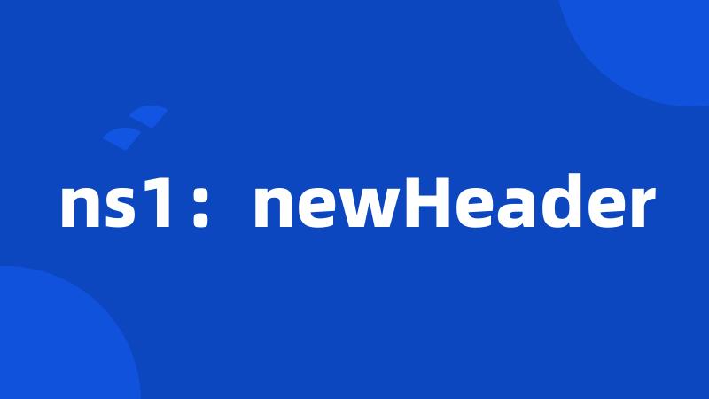 ns1：newHeader