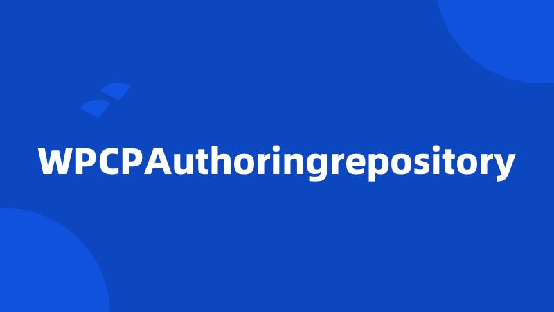 WPCPAuthoringrepository