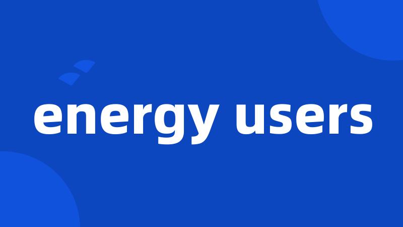energy users