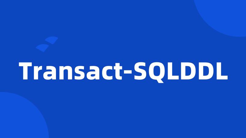 Transact-SQLDDL