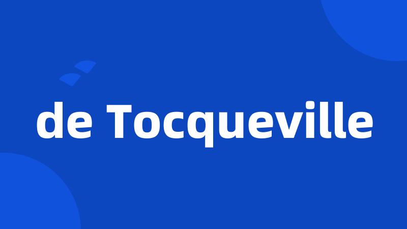 de Tocqueville