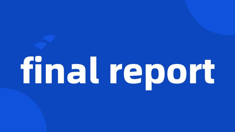 final report