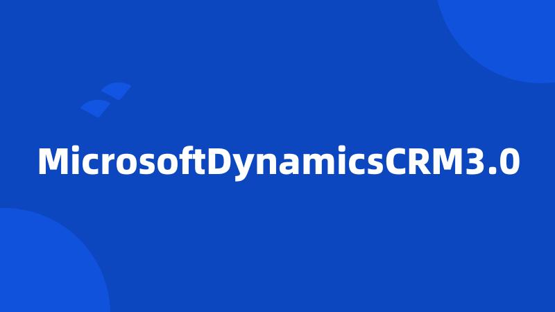 MicrosoftDynamicsCRM3.0