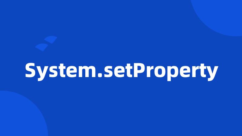 System.setProperty