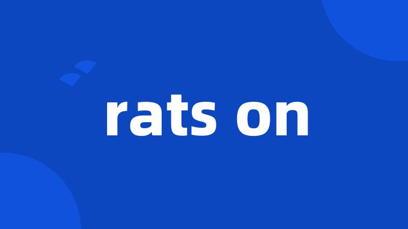 rats on