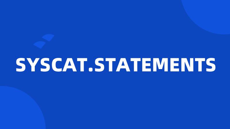 SYSCAT.STATEMENTS