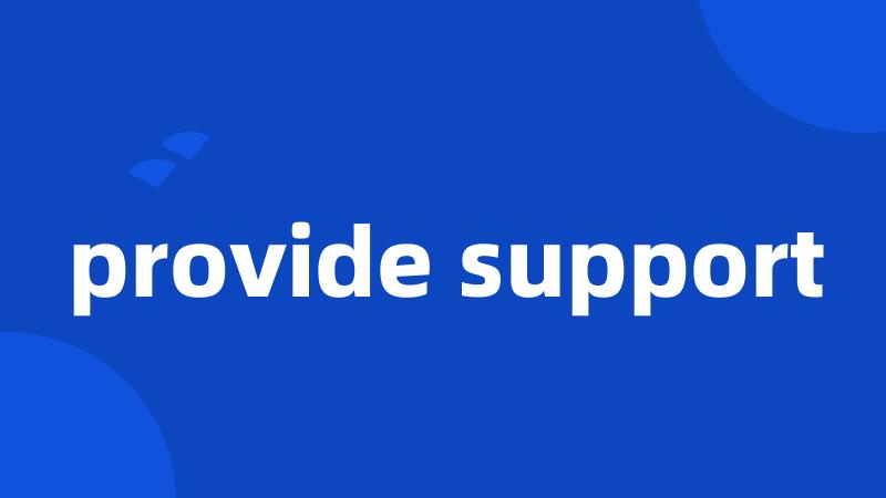 provide support