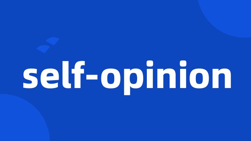 self-opinion