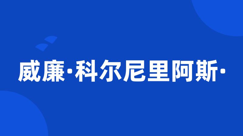 威廉·科尔尼里阿斯·