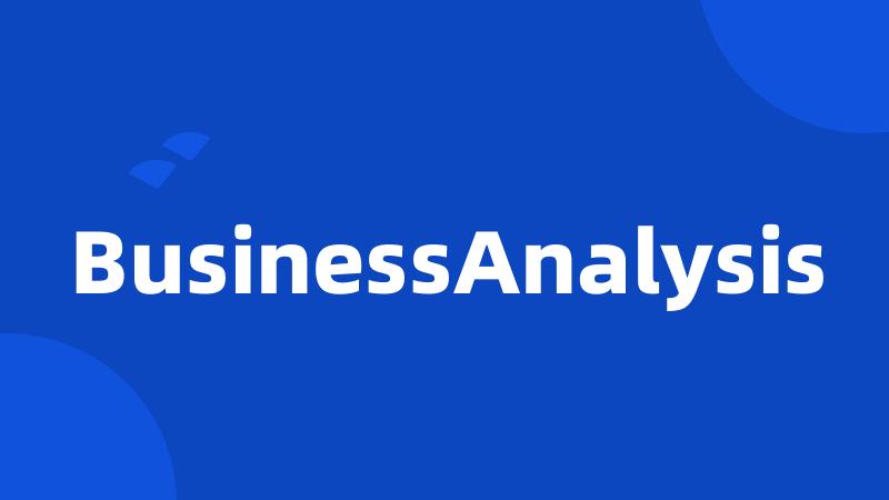 BusinessAnalysis