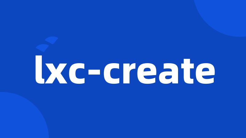 lxc-create
