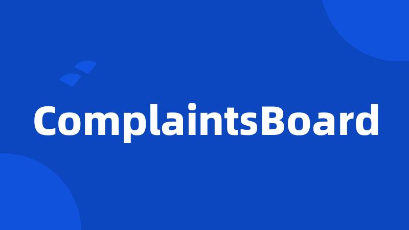 ComplaintsBoard
