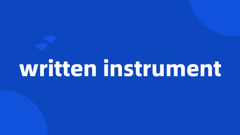 written instrument