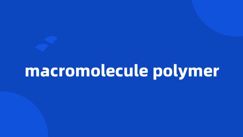 macromolecule polymer