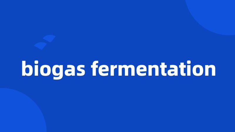 biogas fermentation
