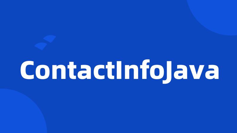 ContactInfoJava