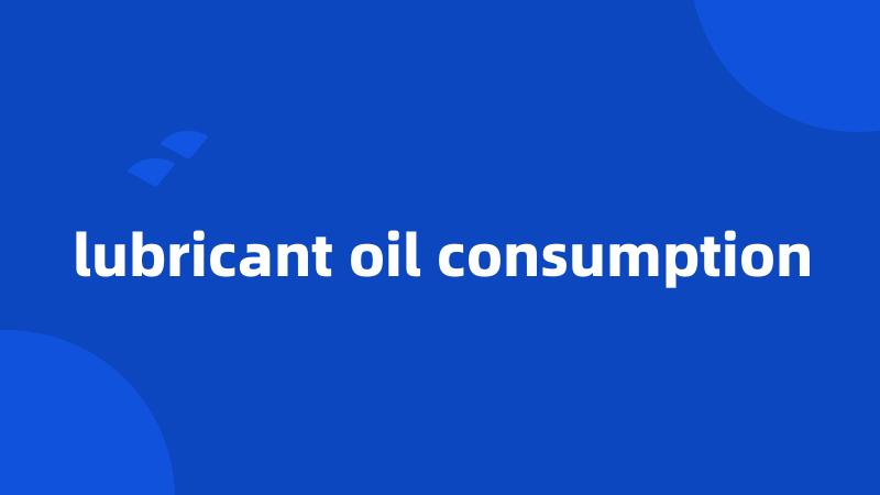 lubricant oil consumption